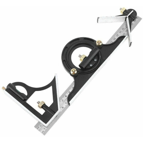 VURAHOME - 300MM multi-fonction rapporteur combinaison équerre règle en acier inoxydable outil de mesure professionnel charpentier outils
