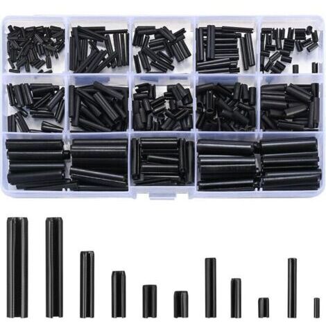 VURAHOME - 390Pièces Assortiment de Goupilles élastiques, Goupilles élastiques de Sûreté en Acier au Manganèse - M1.5/M2/M2.5/M3/M4/M5/M6,de