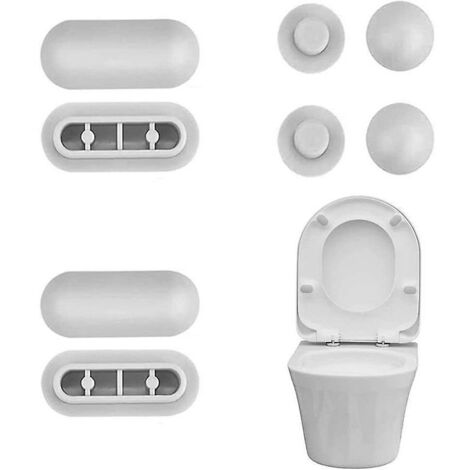 VURAHOME -4 Pcs Patin Abattant WC en Plastique ，avec 4 Ecarteurs de Couvercle de Toilette Pare-Chocs de Siège de Toilette Robuste Tampon de Siège de Toilette Anti-choc pour Toilette Lunette Couvercle