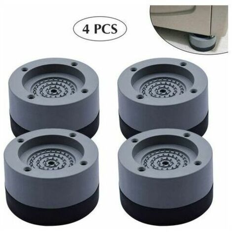 VURAHOME - 4 PCS Tampons à Pied Machine à Laver Anti Vibration Rondelle Pieds Pad Anti Slip Pied En Caoutchouc Pad pour Machines à Laver et Sécheuses - Gris