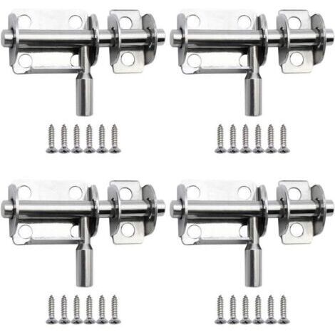 VURAHOME - 4 Pièces 65mm Mini Verrous de Porte Coulissants en Acier Inoxydable loquets de Porte de Sécurité avec Vis pour Porte de Salle de Bain Porte en Bois Porte pour Animaux de Compagnie Chambre à