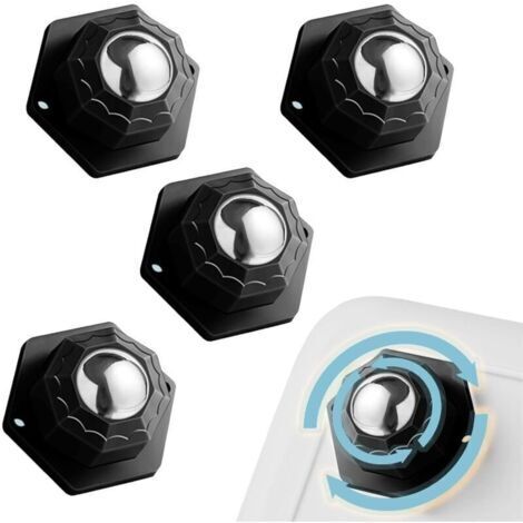 VURAHOME - 4 Pièces Petite Roulettes pour Meubles, Roulette Meuble Schwarz 200kg, Roulettes Universelles Adhésives, Roulettes pour Meubles Lourd, Roulettes Plates pour Meubles 360 Poulie Mobile Rotati