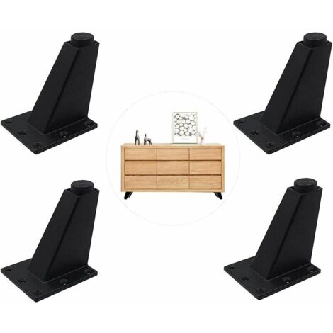 VURAHOME - 4 pièces pieds réglables pieds de meubles cuisine plan de travail bar TV bureau pieds de table, pieds de meubles en alliage d'aluminium, pour étagère de table de canapé, facile à installer,