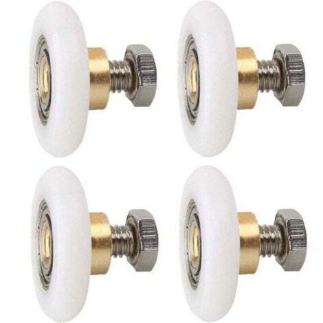 VURAHOME - 4 pièces Roulette Porte de Douche, XU, Roues de Rechange pour Porte de Douche Roulettes de Rechange pour Porte de Douche RainuréE avec vis Diamètre 23 mm -