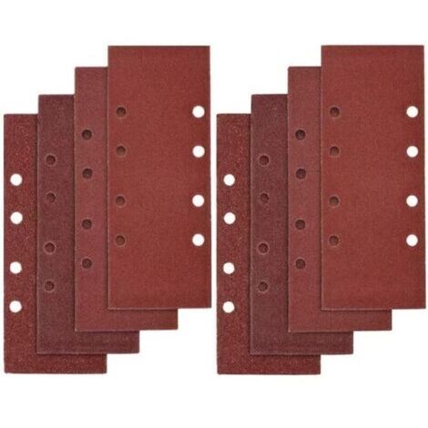 VURAHOME - 40 PCS Papier de Verre, 93 x 185mm Feuilles Abrasives pour Ponceuse Vibrante 8 Trous Assorted P40, P60, P80, P100 Grit..