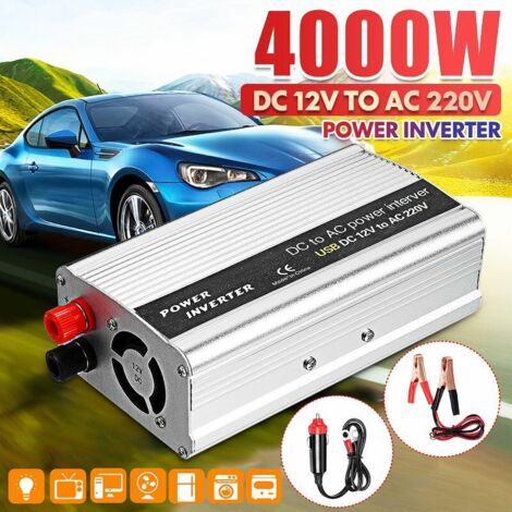 VURAHOME - 4000W Inverter DC 12V à AC 220V Puissance de la voituremodifié inverseur de camping à onde sinusodale