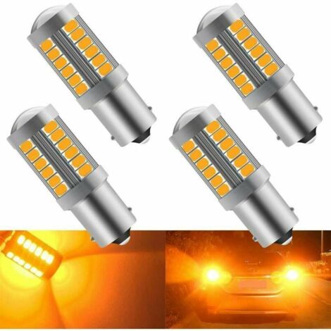 VURAHOME - 4pcs auto LED ampoules, 900LM super lumineux avant et arrière de direction feux indicateurs de direction ampoules 12-30v 3.6w (1156 BA15S P21W 5630 33SMD)