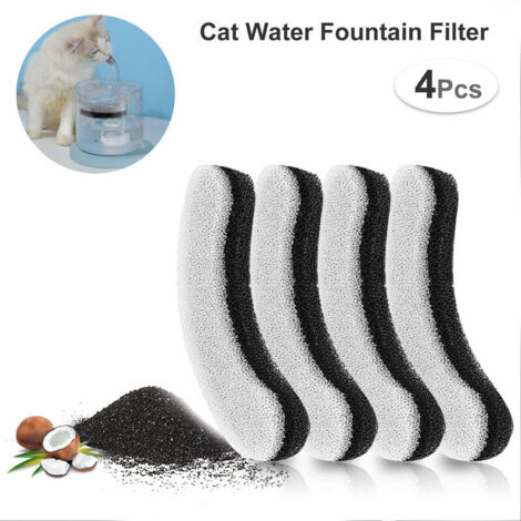 VURAHOME - 4pcs filtres pour 61OZ / 1.8L filtres de fontaine de chat transparents fontaines à boire filtres à charbon actif filtres de remplacement pour fontaines de chat