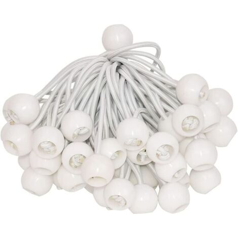 VURAHOME -50 Pcs Tendeur à Boule Élastique, Tendeur de Bâche pour Pavillon, Camping, Tente Cordons, Rideaux Harnais d’Extension, 15cm,