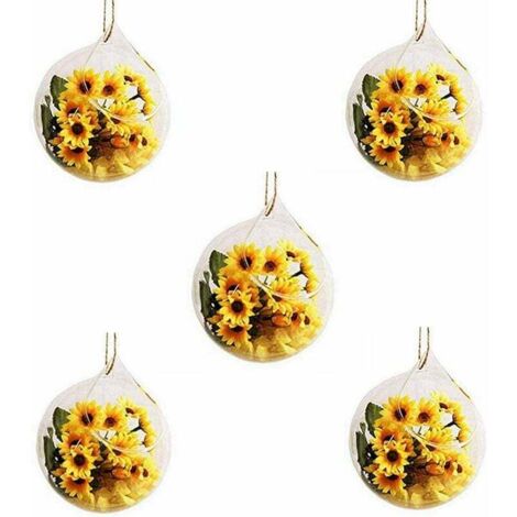 VURAHOME - 5Pcs Vase Suspendu en Verre à Suspendre pour Boule Chauffe-Plat ou Bougie en Forme de Cactus Transparent 10cm