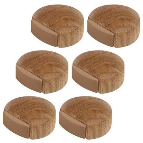 VURAHOME - 6 pièces Arrêts de Portes - Butée de Porte Adhesive en Bois pour Sol et Parquet – Stop Porte Adhésif - Butoir de Porte (Chêne Naturel)..