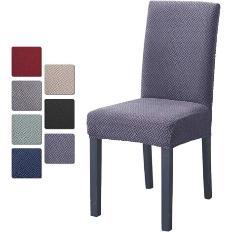 VURAHOME - 6 Pièces Housse de Chaise, Imprimé Matériau Spandex élastique,Amovible Lavable,Couverture Extensible Chaise pour Décoratio Maison Hôtel Restaurant-Gris foncé
