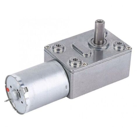 VURAHOME - 6 v/12v24v moteur à couple élevé Mini moteur à engrenage à vis sans fin en métal double axejgy370 tr/min 90 12V