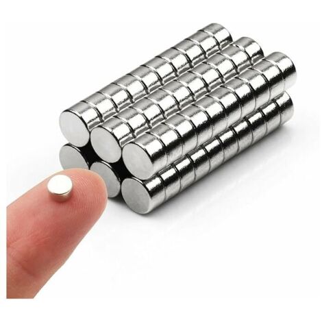 VURAHOME - 60 pièces petits aimants, aimants ronds pour réfrigérateur, petits aimants cylindriques pour réfrigérateur, aimants de bureau, aimants pour tableau blanc, micro-aimants durables,