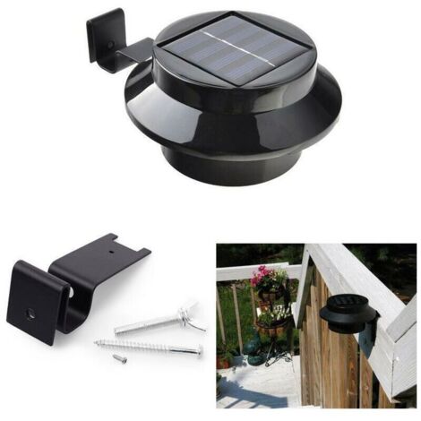 VURAHOME -6pcs lampes LED à énergie solaire pour gouttière, clôture, toit （noir）.