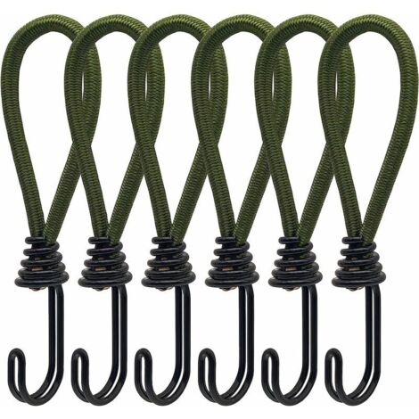 VURAHOME - 6pcs Tendeur en Caoutchouc avec Crochets en Spirale pour Tentes, bâches, bannières en PVC, Pavillons, Trampolines, Voile d'ombrage