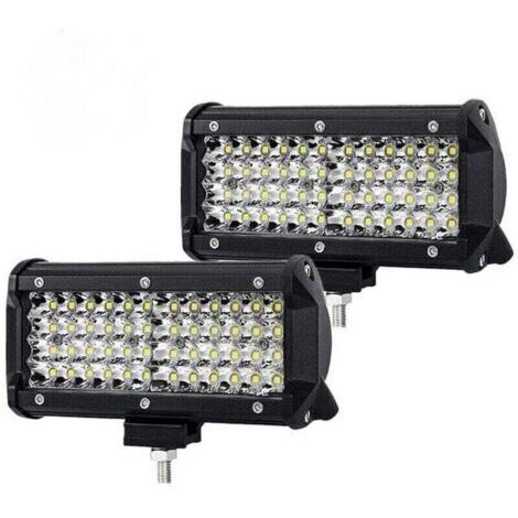 VURAHOME - 7” Pair Phare de Travail LED 144W 14400LM 6000K Feux Tracteur Barre LED , XU,4x4 Feux Antibrouillard 4 Rangs 8D Spot Phare Moto Projecteur LED Bateau Camion -