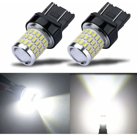 VURAHOME -7443 7440 T20 W21/5W Ampoules LED Super Lumineuses,12V 24V Blanc Xénon, pour Clignotant Inverse Frein Queue Stop Parking RV Lumières (Lot de 2)