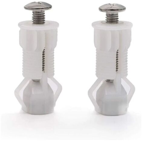 VURAHOME - Abattant WC Vis Fixation, 2pcs Vis D'expansion pour Couvercle de Toilette Fixation Abattant WC Vis pour Lunette, Fixation Sur le Dessus du Siège de Toilette Charnières Vis Fixation de Trou，