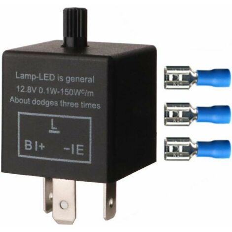 VURAHOME - Accessoire pour remorque Clignotant réglable 3Pin pour Les Clignotants de LED CF13 JL-02 EP34 Relais électronique de Clignotant 12V 0.1W-150W
