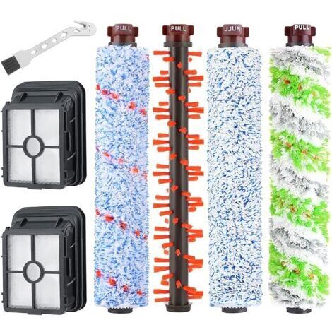 VURAHOME - Accessoires pour Bissell Crosswave 3 en 1, 1 brosse à rouleau Pet Pro + 1 brosse à tapis + 1 brosse à sol + 1 brosse multi-surfaces + 2 filtres pour Bissell Crosswave 2225 1866 2052 1713 17