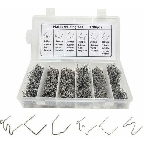 VURAHOME - Agrafes Chaudes De Réparation En Plastique Automatique Pour La Réparation De Soudure En Plastique De Pare-Chocs De Voiture, 1200PCS,de