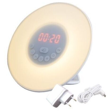 VURAHOME - Alarme Éveil Lumière HF3505/01 Horloge avec Sunrise simulation - 2 sons naturels et radio