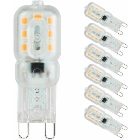 VURAHOME -Ampoule Led G9 Lampe, Blanc Chaud 3000K, G9 LED 3W (33W Ampoules Halogène Équivalent), AC 220-240V - Angle du faisceau 360°, [Classe énergétique A+] Guazhuni Pack de 6
