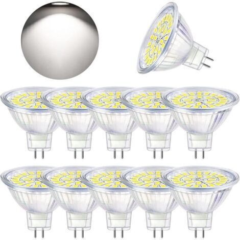 VURAHOME - Ampoule LED GU5.3 Blanc Froid 6000K, MR16 LED 12V 5W Equivalent à 50W Halogène, Ampoules LED Spot Non Dimmable, Lot de 10