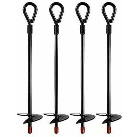VURAHOME - Ancres au Sol , XU, Ancrages de terre robustes pour Tarières de 5 Pouces, Ancrage au sol Kit complets pour tentes, Auvents, Abris, Trampolines et balançoires (4 pcs) -