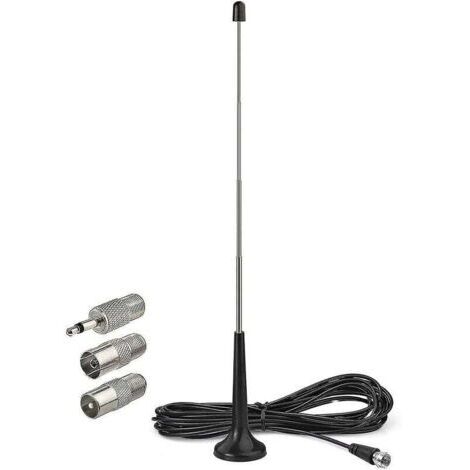 VURAHOME - Antenne Radio FM/DAB - Prise F 75Ohm + câble d'extension 3m - Réception améliorée - Maison et véhicules - Amateurs de radio