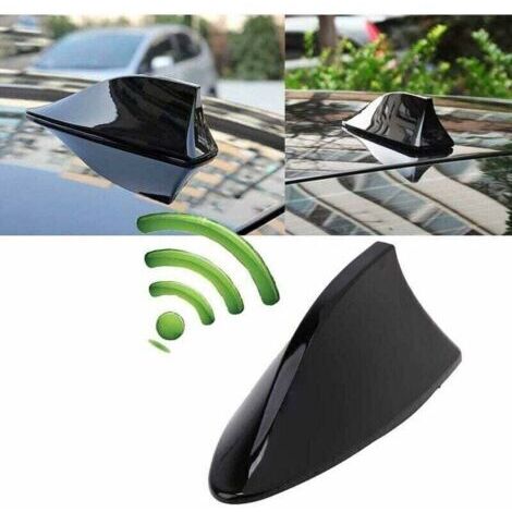 VURAHOME - Antenne Requin Antenne D'aileron de Requin Universelle Antenne de Voiture avec AM FM Radio Signal Base étanche (Noir),de