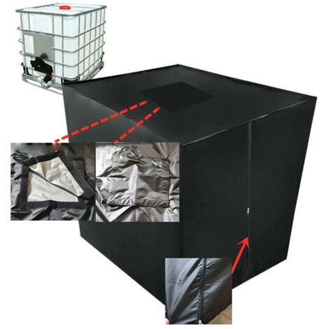 VURAHOME -Anti-poussière Anti-UV Anti-Pluie (116 x 100 x 120 cm),Bâche de réservoir d'eau, pour Cuve 1000 L IBC avec Couvercle rectangulaire 25x25cm