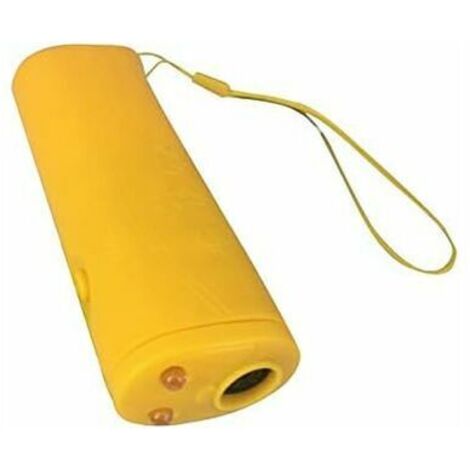 VURAHOME - Appareil de dressage pour animaux de compagnie, répulsif de dressage à ultrasons portable 3 en 1 pour chien avec lampe de poche LED anti-aboiement Arrêt anti-aboiements pour chiens (jaune)