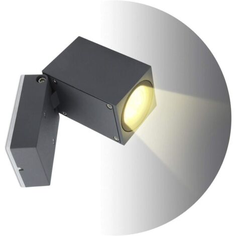 VURAHOME - Applique murale design pour intérieur/extérieur étanche IP65 aluminium spot salon/terrasse/jardin GU10 lumières incluses 10CM gris/blanc chaud