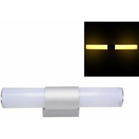 VURAHOME -Applique murale LED salle de bain miroir lumière toilette moderne étanche maquillage applique murale (lumière blanche gris argent)