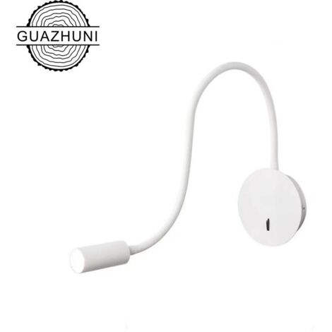 Applique murale liseuse 3W LED 3000K – Col de cygne flexible – Longueur 670 mm – Éclairage doux pour lecture nocturne
