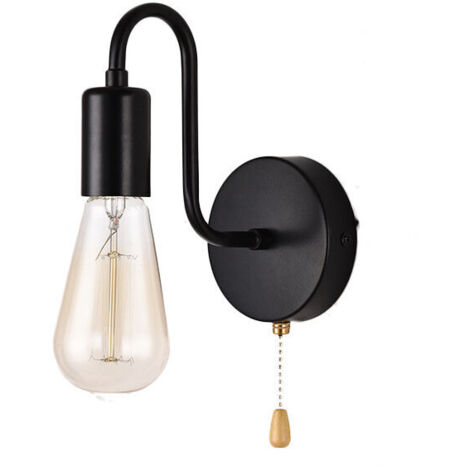 VURAHOME - Applique murale vintage E27 à douille standard Applique murale d'intérieur industrielle Lampe rétro en métal avec interrupteur pour décoration industrielle de salon chambre à coucher (sans 