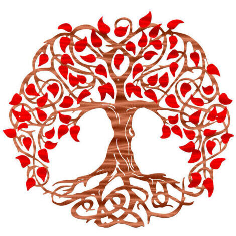VURAHOME - Arbre de Vie Décoration Murale en Métal Fer Oeuvre Décorative Jardin Intérieur et Extérieur 30X30cm(B-05),de
