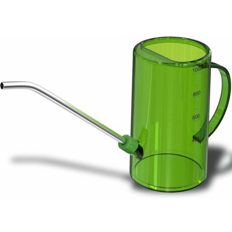 VURAHOME - Arrosoir pour Plantes, 1L Petit Arrosoir pour Fleurs, Pot d'arrosage à Long Bec en Acier Inoxydable, Arrosoir en Plastique Transparent pour Plantes D'intérieur/Plantes Succulentes/Fleurs (V