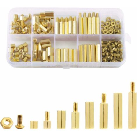 VURAHOME - Assortiment de 240 entretoises hexagonales en laiton M3 mâles femelles et filetées pour carte mère PCB