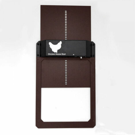 VURAHOME - Automatic Chicken Coop Door,Light Sensing, Evening and Morning Delayed Opening Timer（brun）