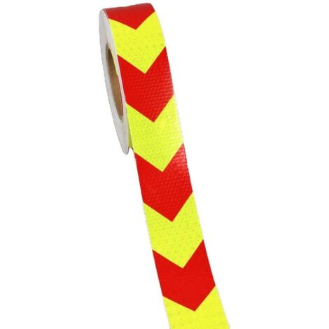 VURAHOME - Bande Réfléchissante Auto-adhésives Jaune avec Fleche, Ruban Avertisseur, pour Routier Panneaux De Signalisation, Garnitures De Porte, Véhicules, Casques, Portails
