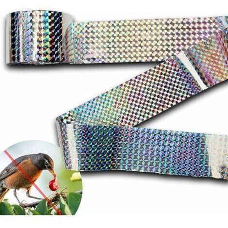 VURAHOME - Bande Repulsif  Anti Pigeon Effaroucheur d'oiseaux Double Face Anti Oiseaux Bande Anti-Oiseaux Holographique Brillant pour Effrayer Les Oiseaux Effaroucheur d' Oiseaux 4.8cm110m,de
