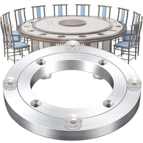 VURAHOME - Base De Plateau Tournant Charges Lourdes, XU, 12Cm Roulement De Plateau Tournant, Alliage D'aluminium Roulement De Table, Silencieuse Rotatif À 360°, Pour Table À Manger Mobilier -