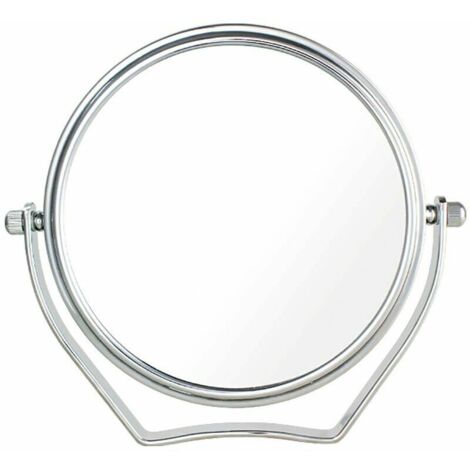 VURAHOME - BETT Miroir Maquillage Grossissement x10, 6 inch Compact Miroir Cosmétique sur Pied, chrome, Ø 15,3 cm, 100% et 1000% orientable sur 360°, Haute Qualité miroir de Table,