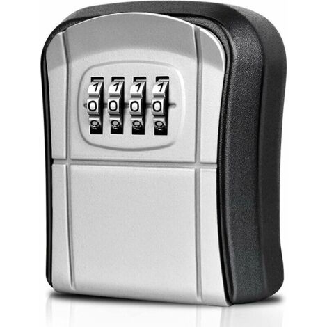 VURAHOME - Boîte à clés de sécurité murale Mini boîte à clés extérieure sécurisée avec étui à clés étanche réinitialisable à code à 4 chiffres-