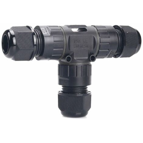 VURAHOME - Boite De Jonction Etanche Ip68 En Forme De T Deux Prises Connecteur De Câble Electrique Exterieur Boites De Cordon Externes 2 Broches Pour Câble Φ5-9Mm