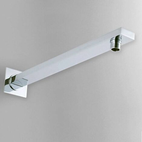 VURAHOME - Bras de Douche Mural Extension Bras Tube d'Arrosage en Acier Inoxydable pour Pommeau de Douche 8 Pouces de Salle De Bains, Taille du Filetage G1/2 Pouce, 20CM Chrome