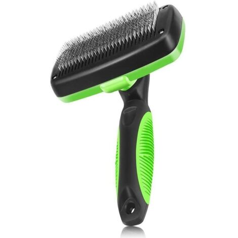 VURAHOME -Brosse autonettoyante adaptée aux chats et chiens à poils longs, brosse à peigner les poils intéris pour animaux de compagnie, l'efficacité d'élimination des poils morts peut atteindre 9